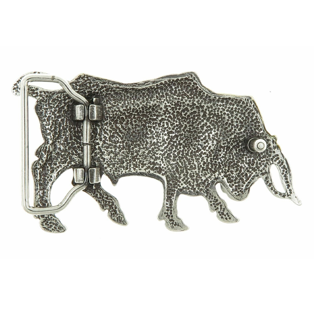 Western Buckle Antique Gold Lady Bull Engraved Belt Buckle Fits 1-1/2&Prime; wide Belt