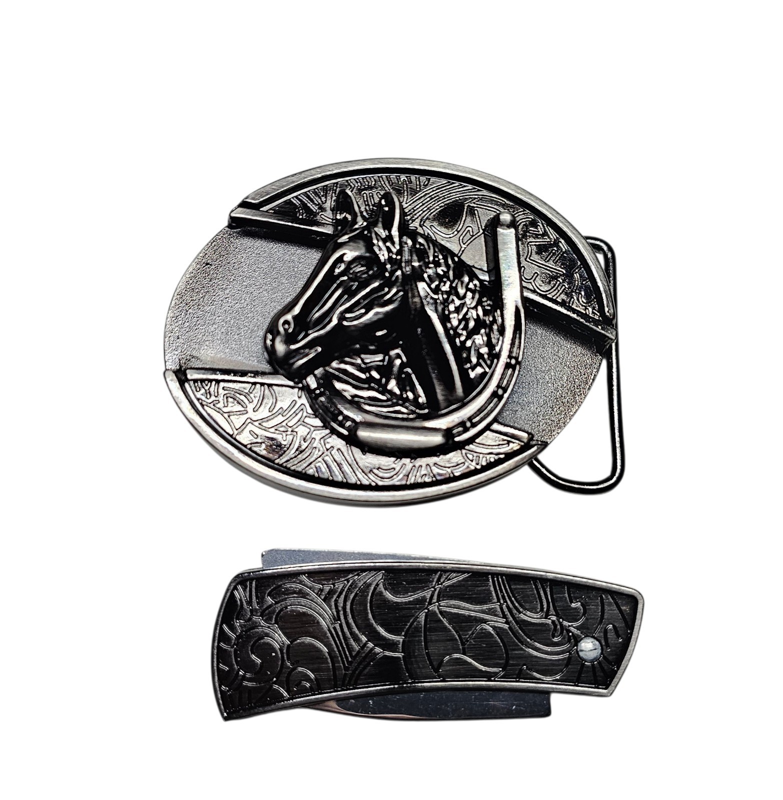 Western Horse 2 in 1 Zinc Alloy Metal Belt Buckle