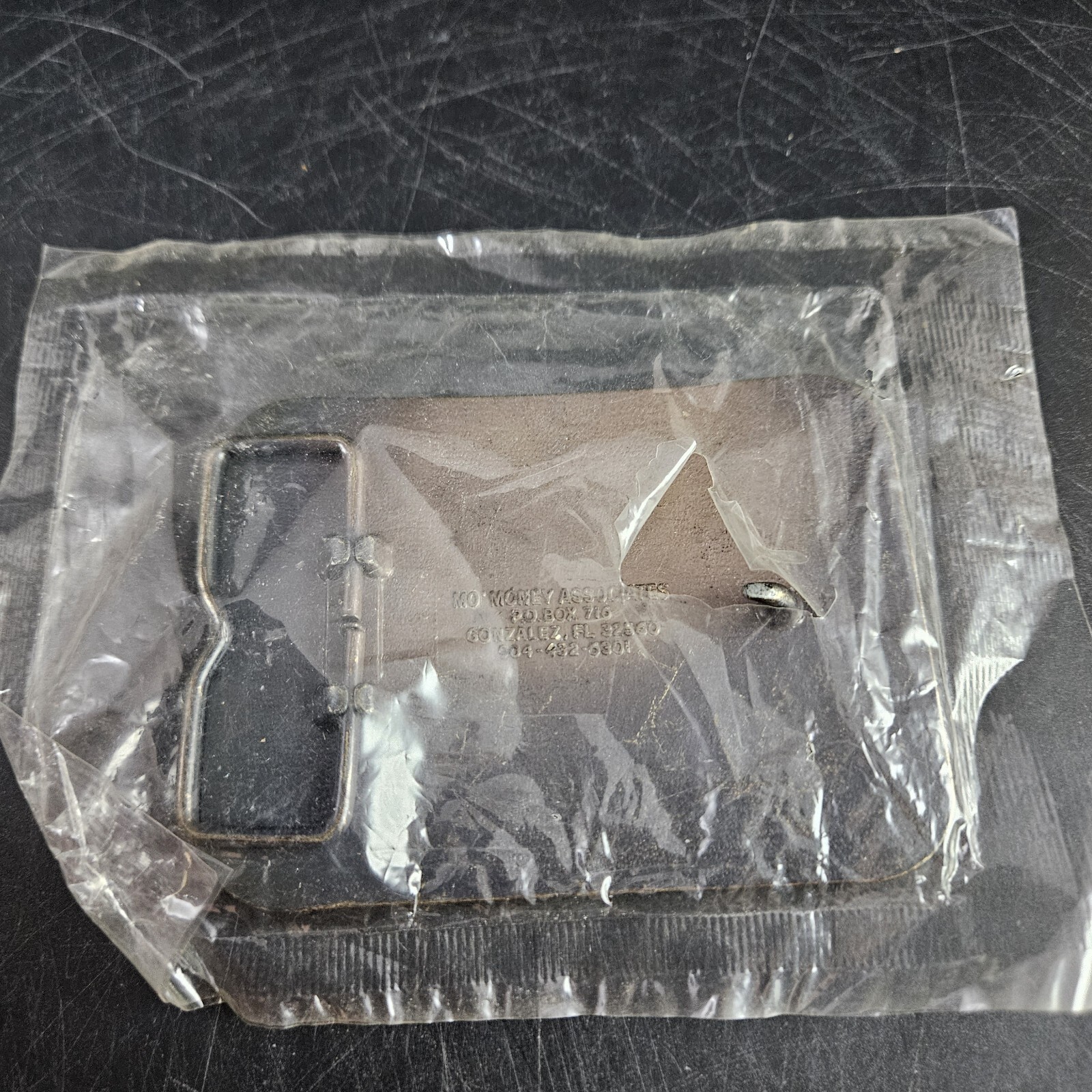 Docutel Belt Buckle w Original Packing Sealed Money Associates Florida Texas VG6