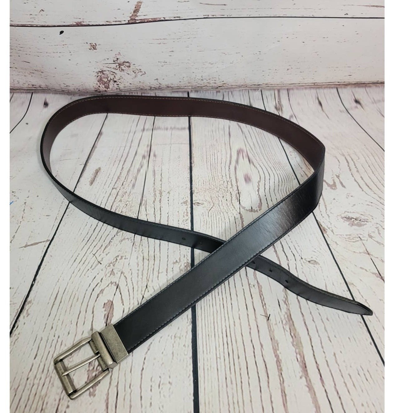 Mexican Leather Men&rsquo;s Belt Brown Black Genuine with Heavy made Buckle 51&Prime; – 55&Prime;