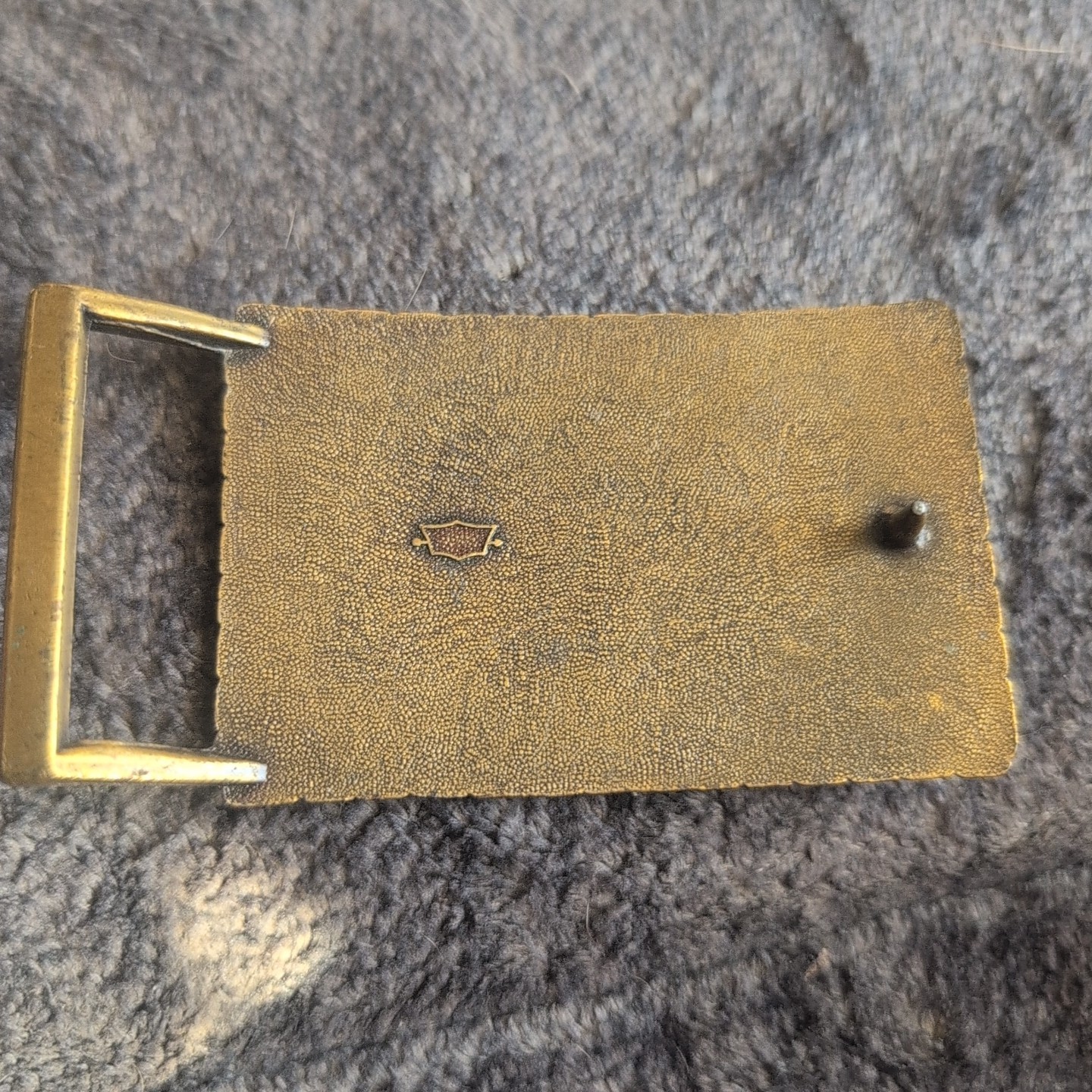 Vintage Bronzy Brass Belt Buckle American Bald Eagle & Mountains Marked Japan