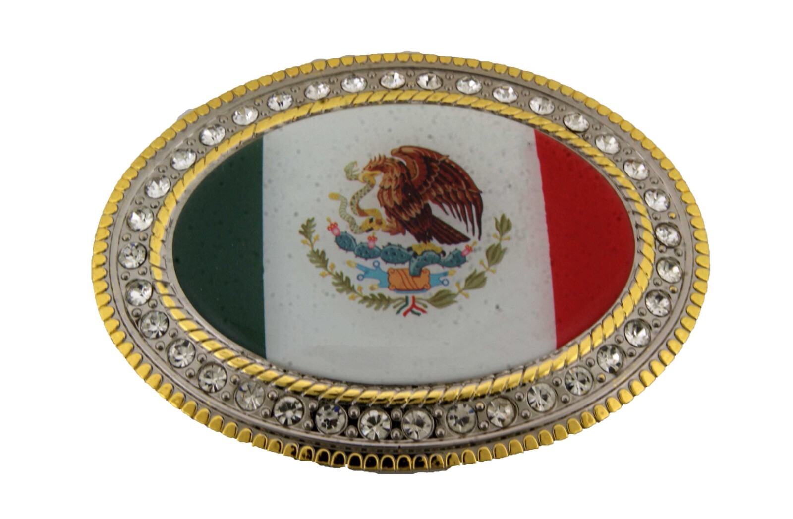 Mexico Flag Belt Buckle Mexican National Day May 5th Gift Soccer Team Iced Style