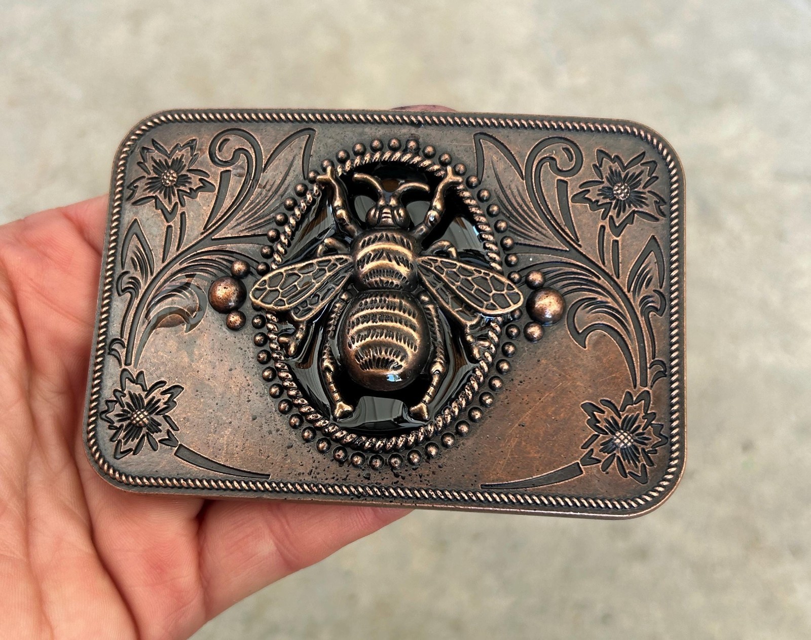 Bronze Bee Belt Buckle Handmade Western Cowboy Rodeo Insect Style Gift