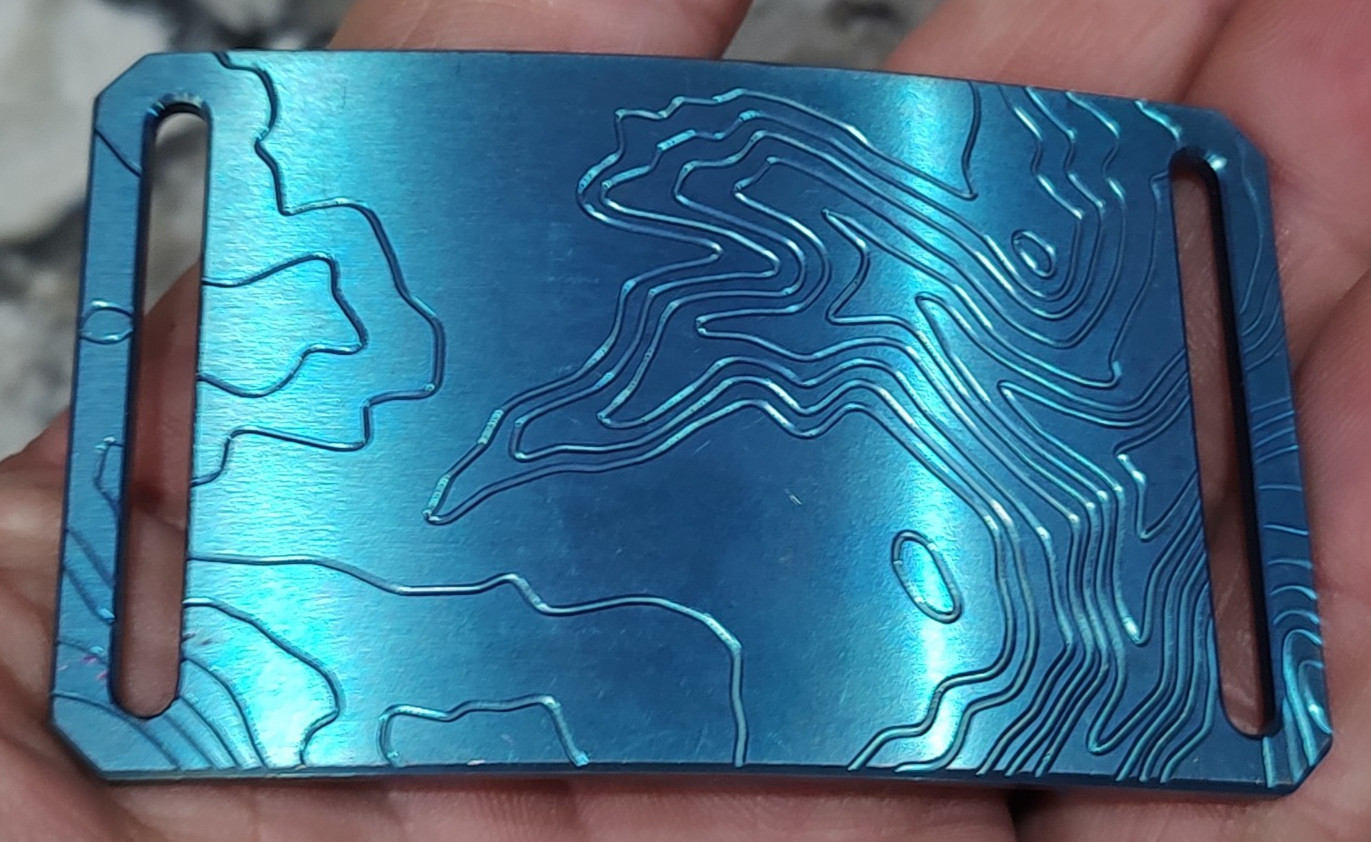 GRIP6 BELT BUCKLE – TITANIUM CONTOUR in BLUE – WOMEN / MEN – 1.5 INCH WIDE