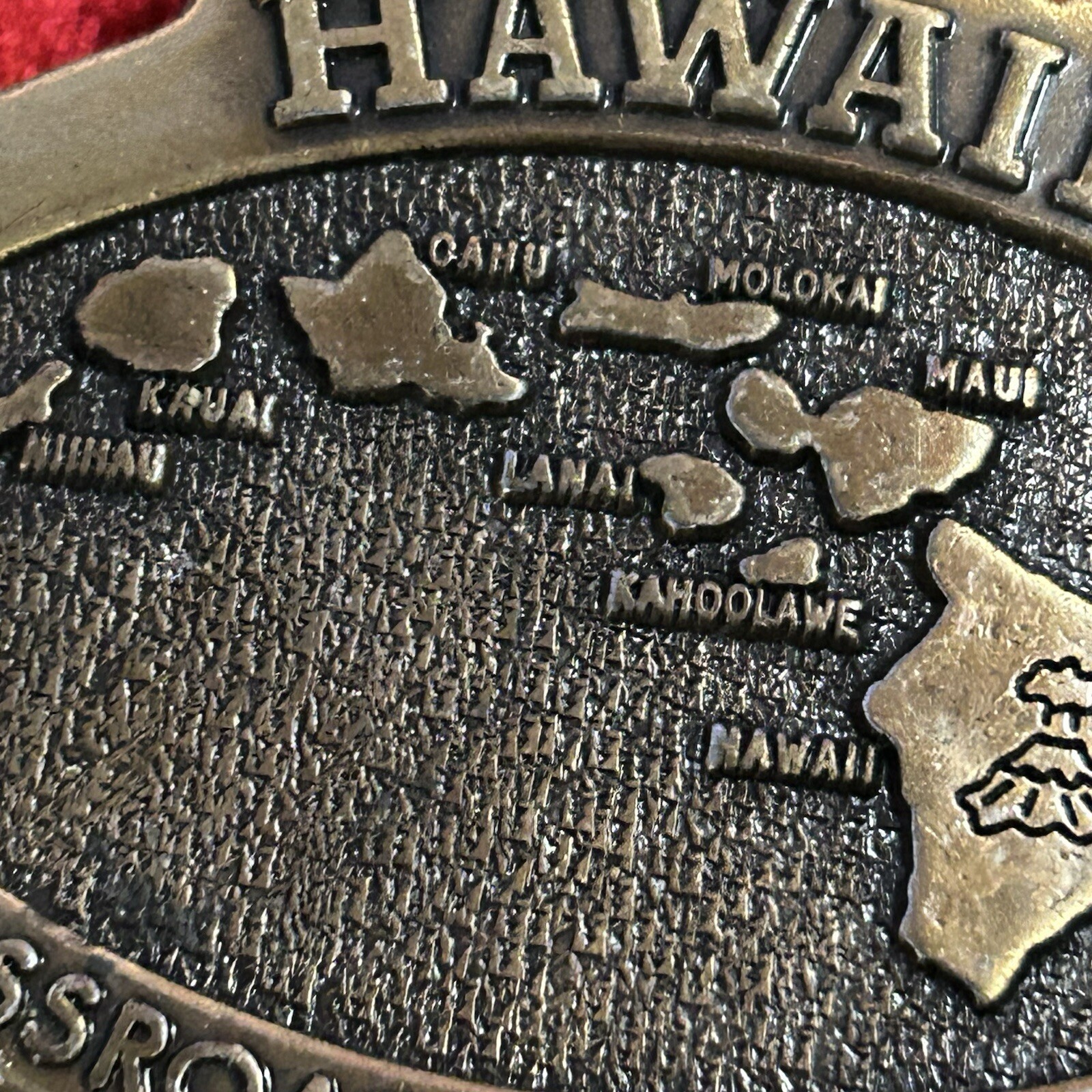 Hawaii Crossroads Pacific Metal Brass Belt Buckle The Aloha State VTG