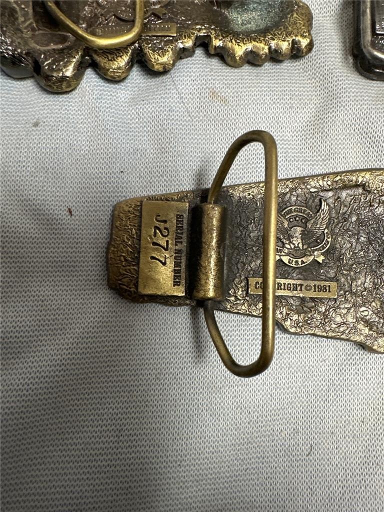 Vintage Train Belt Buckle Lot of Three Buckles, Railroad