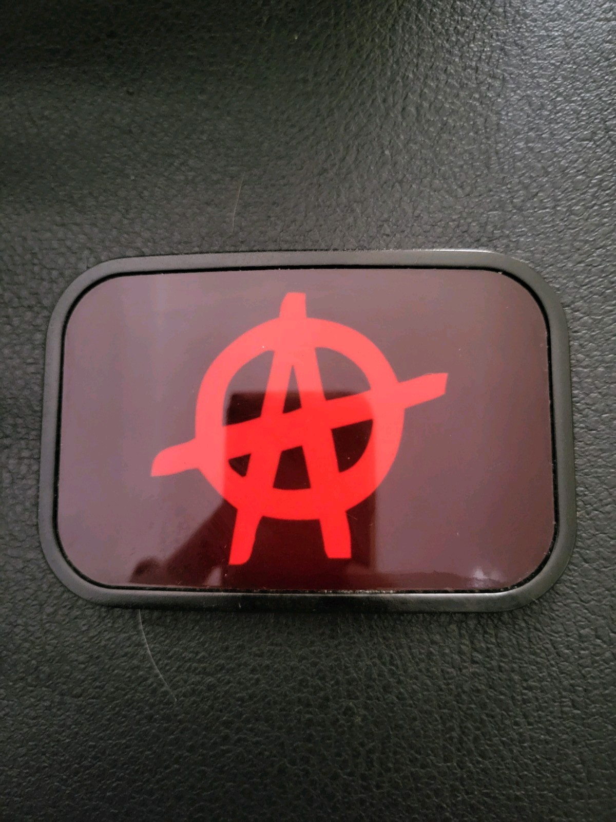 Buckle-Down Red Anarchy Symbol Belt Buckle Black Punk Rock Goth Emo