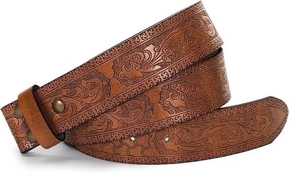 UTOWO Men Women Retro Belt Strap 47&Prime;Belt for 36&Prime;-40&Prime; waist, Lightbrown Strape