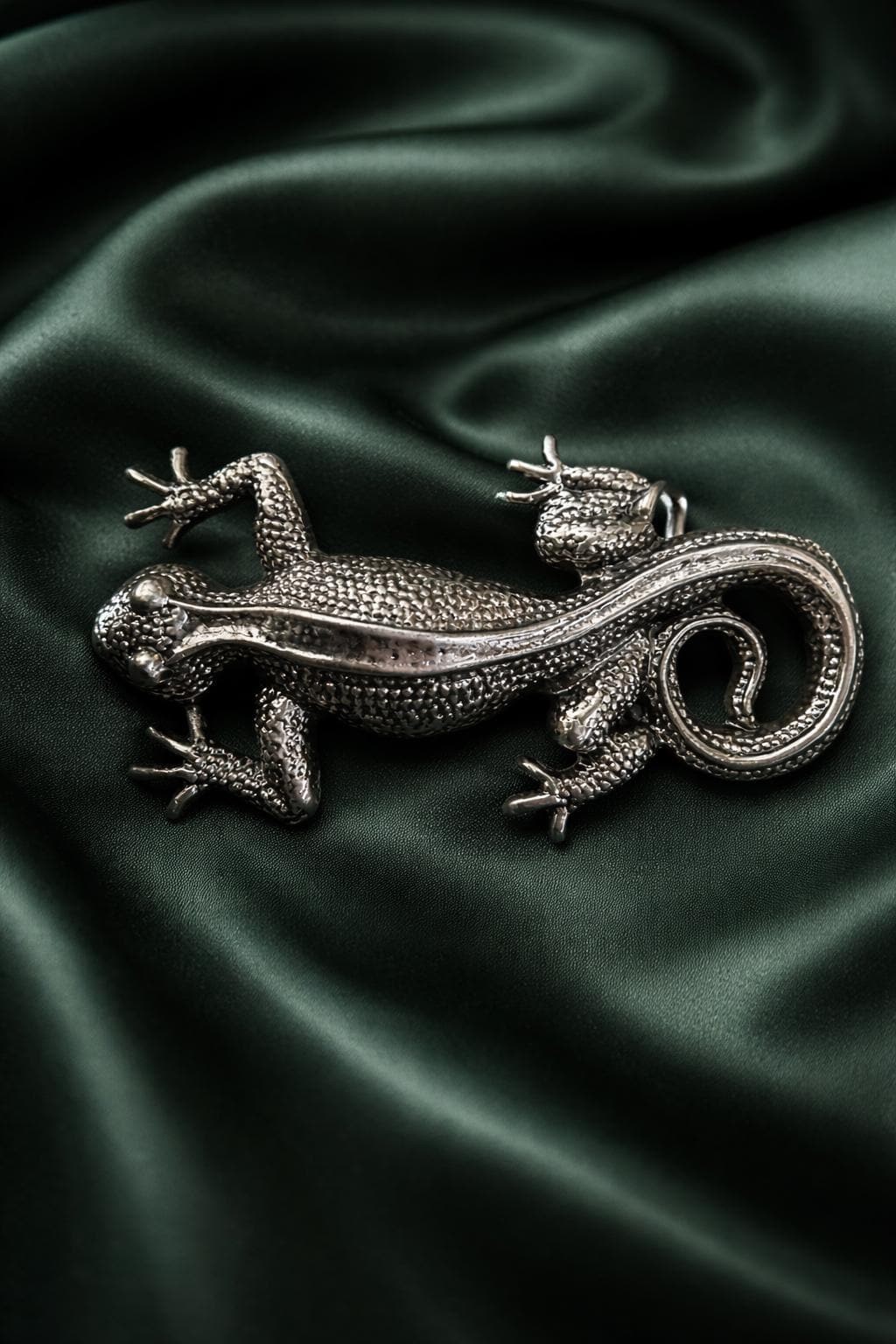 Handmade Silver Lizard Belt Buckle Southwestern Gecko Fits 1.5&Prime; Belt Gift