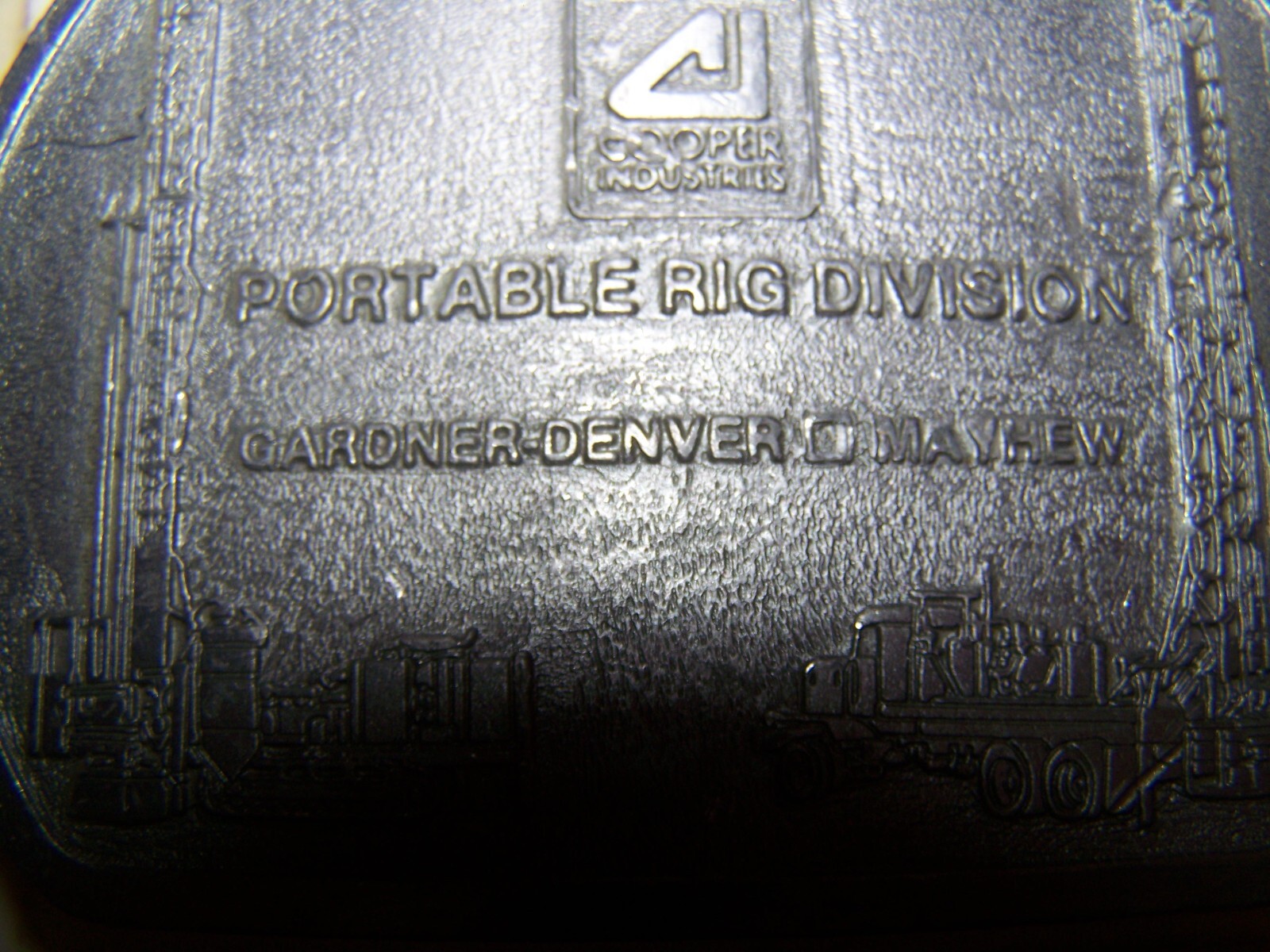Vintage Cooper Industries Portable Drilling RIG Division Belt Buckle
