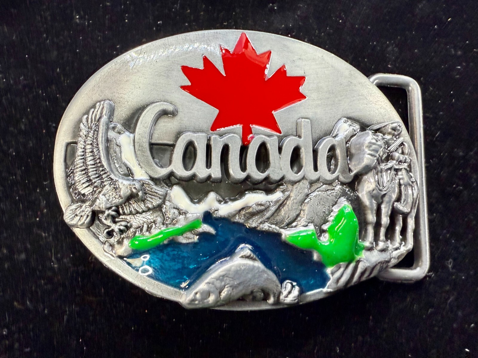 Canada Beautiful Country Commemorative Nature Wildlife Fish Scene Belt Buckle