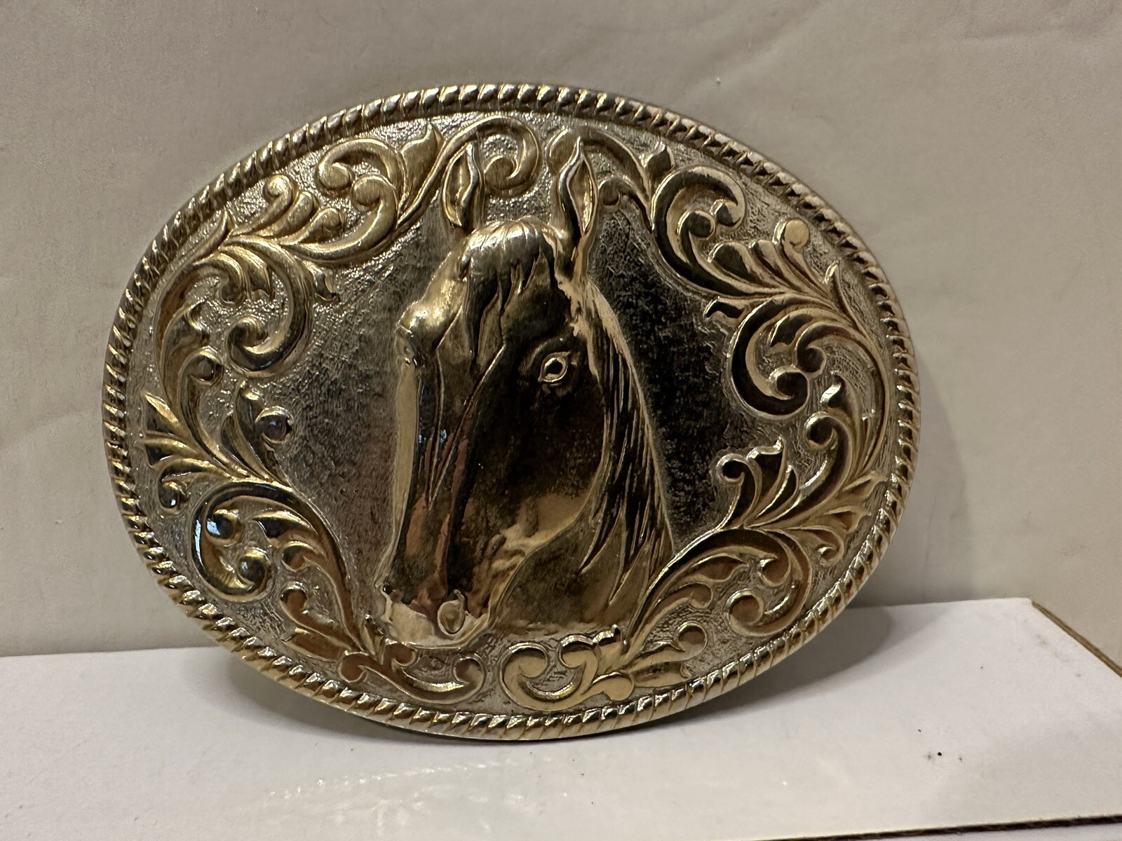 Chambers Phoenix 24K Gold Plate Horse Head Buckle Made In USA (T)…
