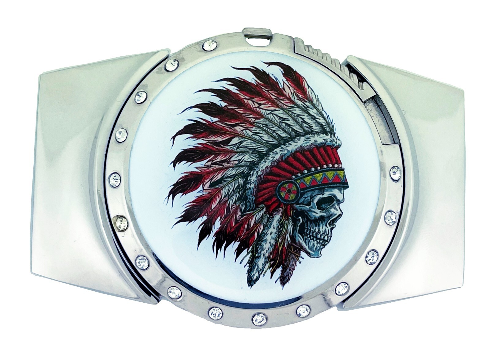 Hidden Lighter Belt Buckle Native Indian Chief American Men Women Skeleton Rare