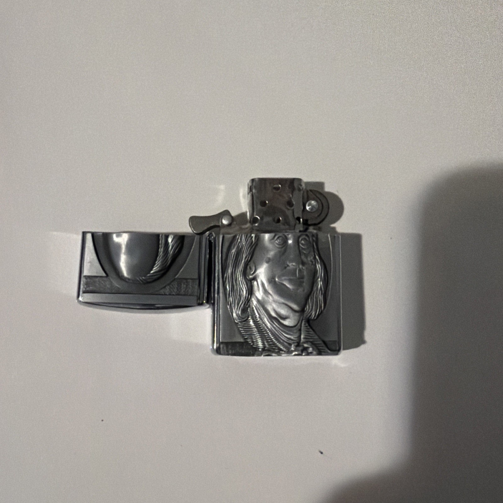 $100 Bill Benjamin Franklin Belt Buckle Combo With Hidden Flip Top Lighter New