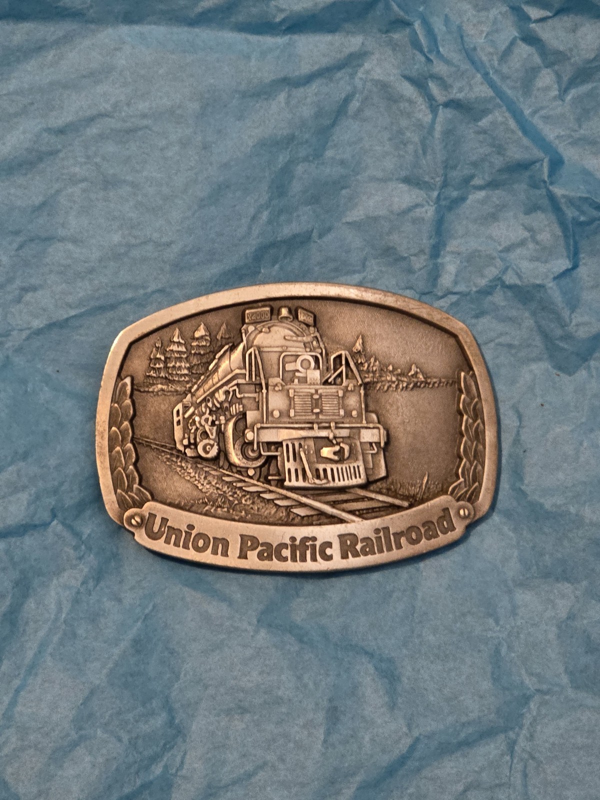Union Pacific Railroad Centenial Diesel Pewter Belt Buckle 1975 #1831