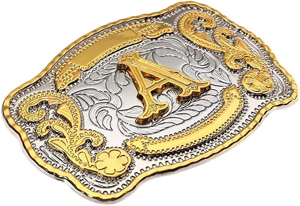 INITIAL (A) BELT BUCKLE LETTER COWBOY WESTERN RODEO TEXAS STAR Hebillas Vaqueras