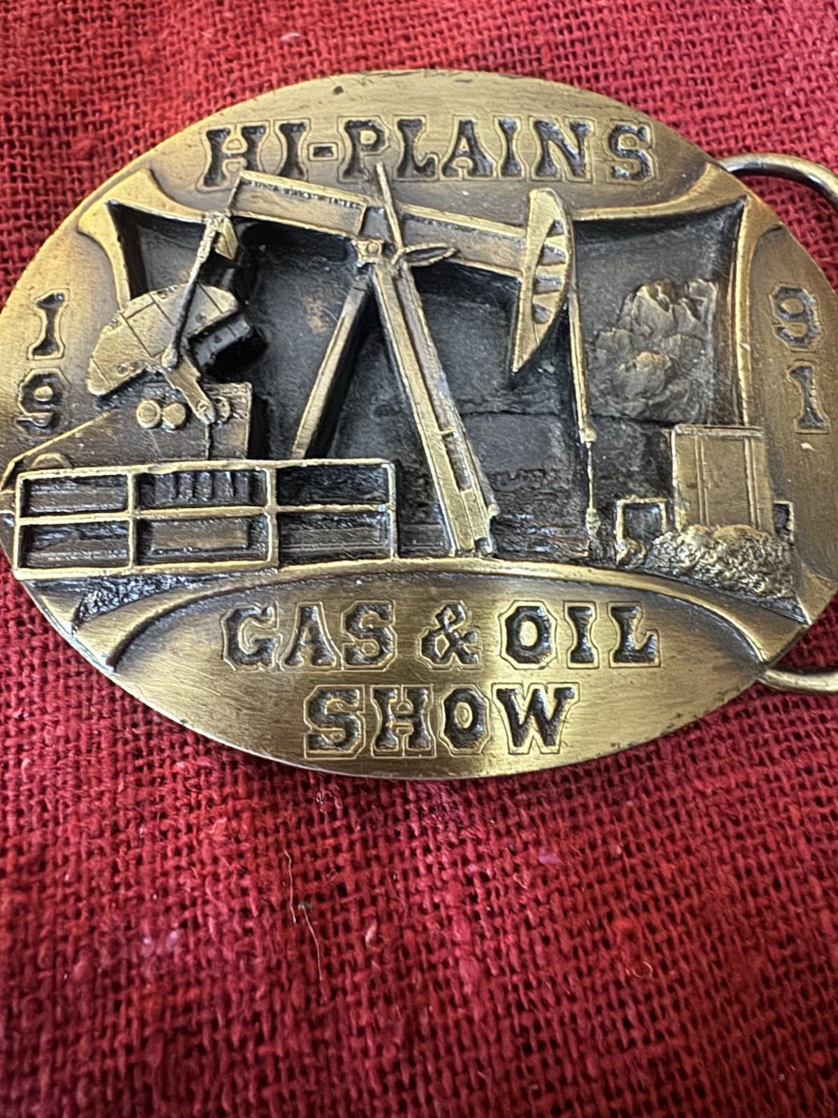 1991 Hi-Plains Gas & Oil Show Belt Buckle Ltd Ed #29/500 Guymon Oklahoma