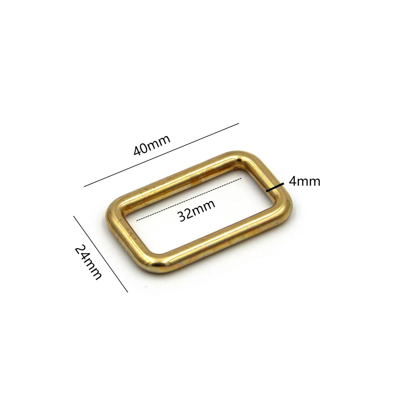 32mm Rectangular Gold Seamless Loop Handbag Strap Ring lot