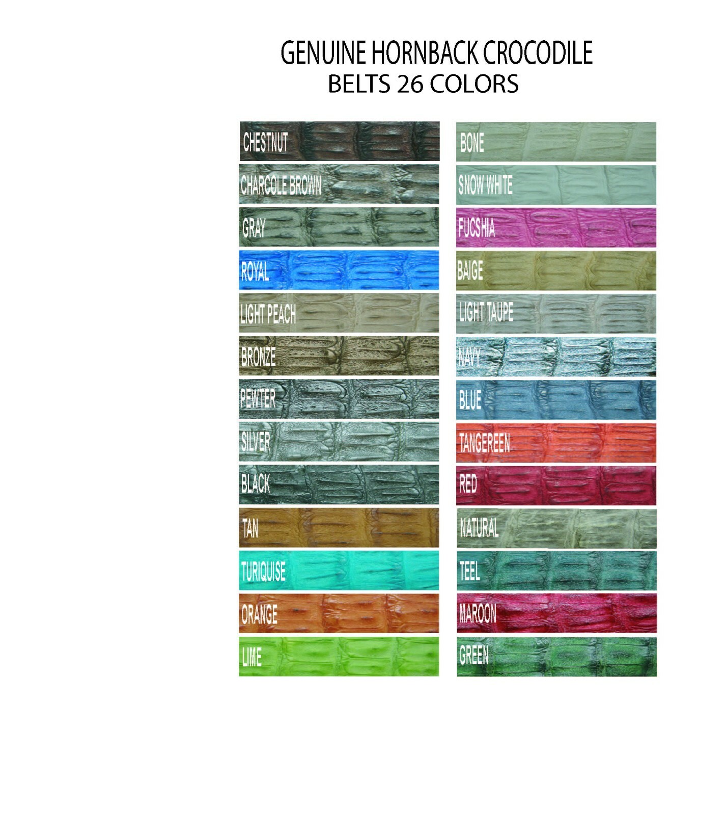 GENUINE HORNBACK CROCODILE BELTS 1-3/8&Prime; WIDE, AND SILVER 925 SOLID BUCKLE U.S.A.