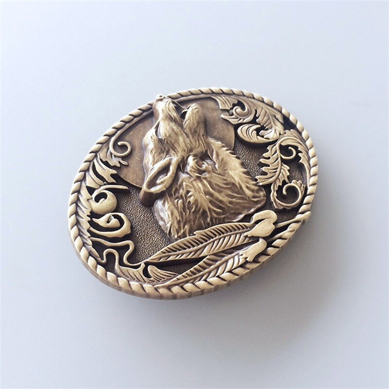 Vintage Bronze Plated Wolf Wildlife Belt Buckle also Stock in US