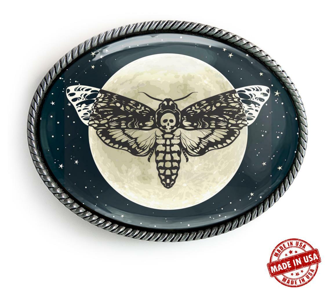 Celestial Magic Death Head Moth Alchemy Handmade Artisan Belt Buckle