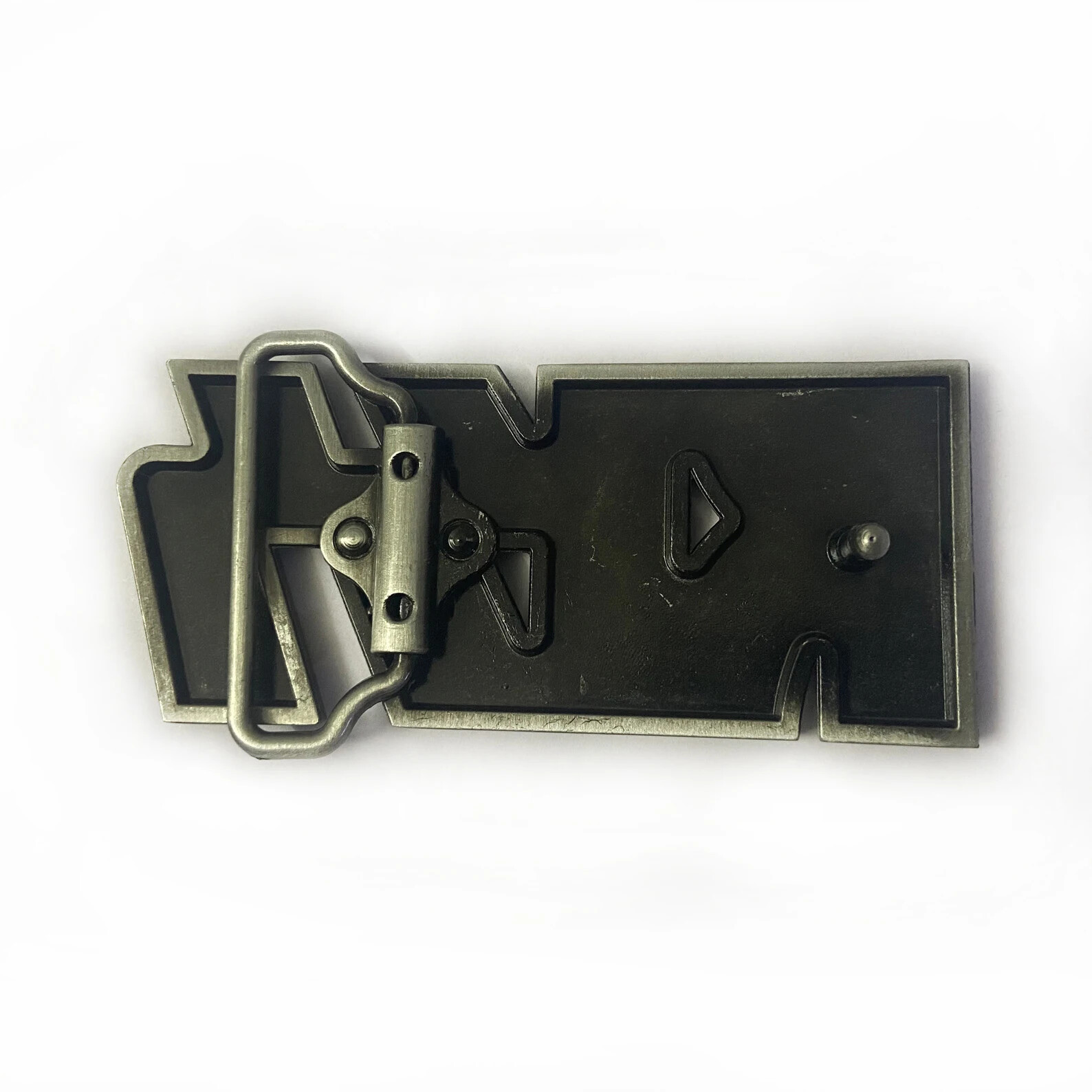 KISS Belt Buckle logo Chrome silver Gene Paul Ace Peter Zinc Alloy rock metal