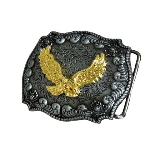 Belt Buckle Flying Eagle Western Cowboy Silver Tone 3.5×2.5 Fits 1.5” Belt