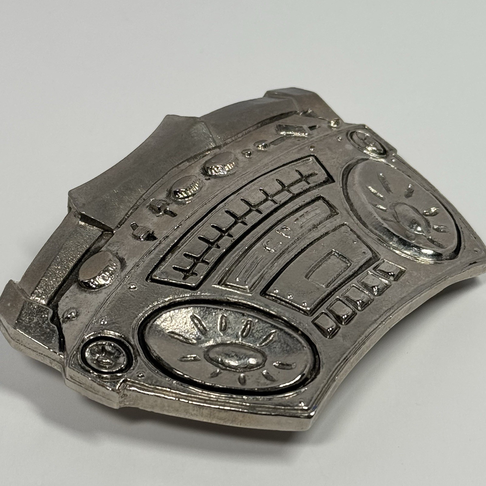 VTG Silver Star Boombox Metal Belt Buckle Original Olander USA 2004 Streetwear