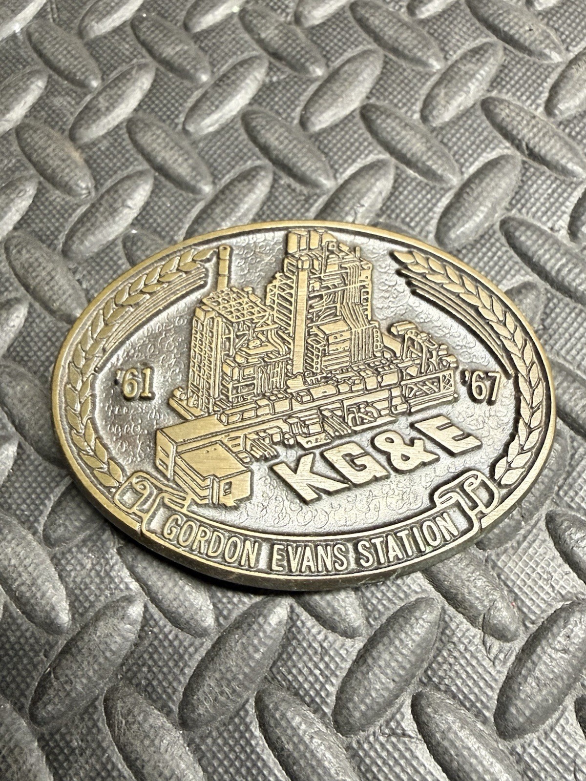 Vtg Kansas Gas & Electric Co. 1961-‘67 Gordon Evans Station Utility Belt Buckle!