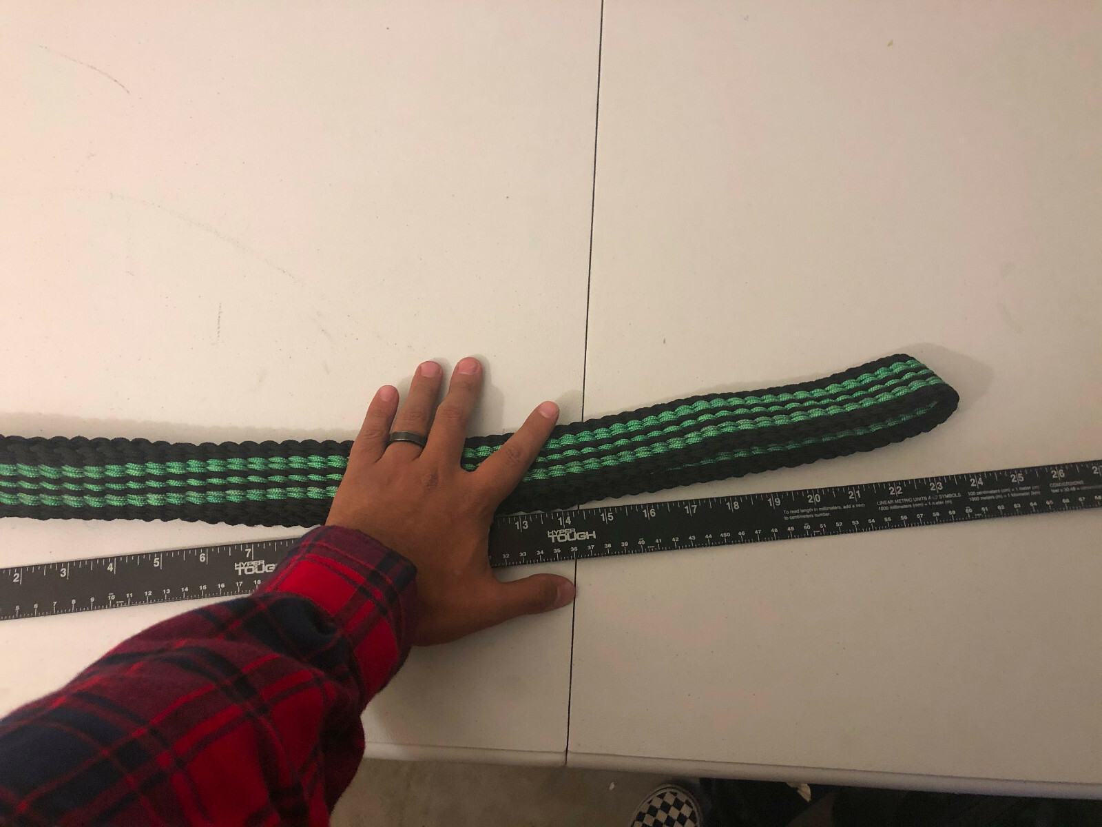 New Handmade Nylon braided Men Women Belt Green Black 48in No Buckle