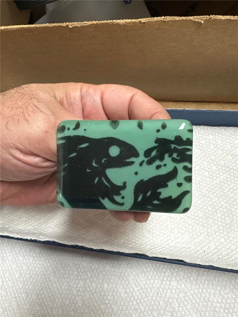 Vintage Green and Black Fish Belt Buckle