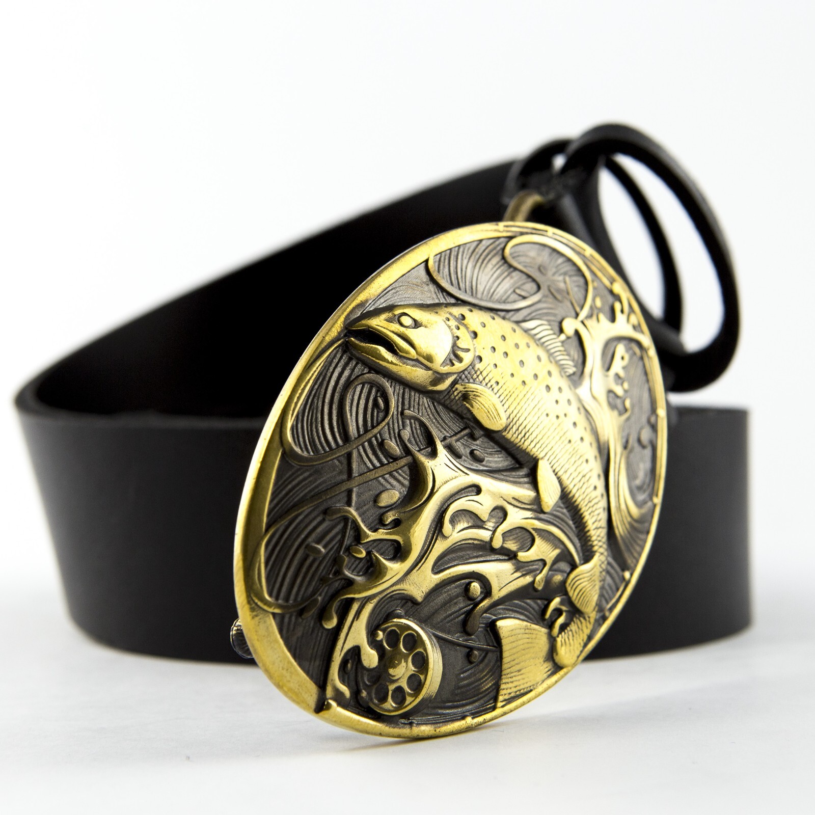 Belt buckle Trout, fisherman Salmoninae brass buckle, fisherman gift, anglers