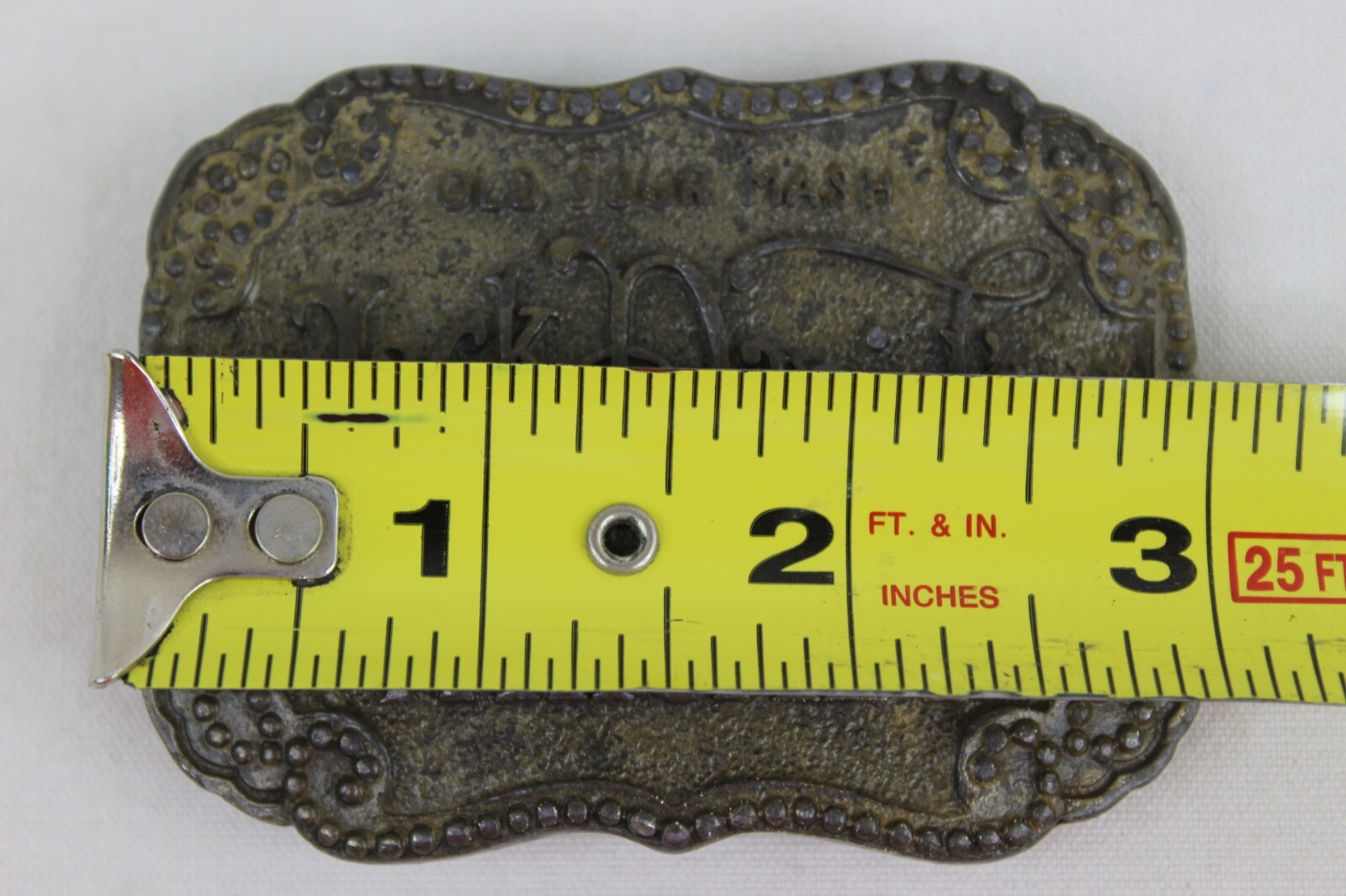 Old Sour Mash Jack Daniels Old Time Tennessee Whiskey Brass Belt Buckle