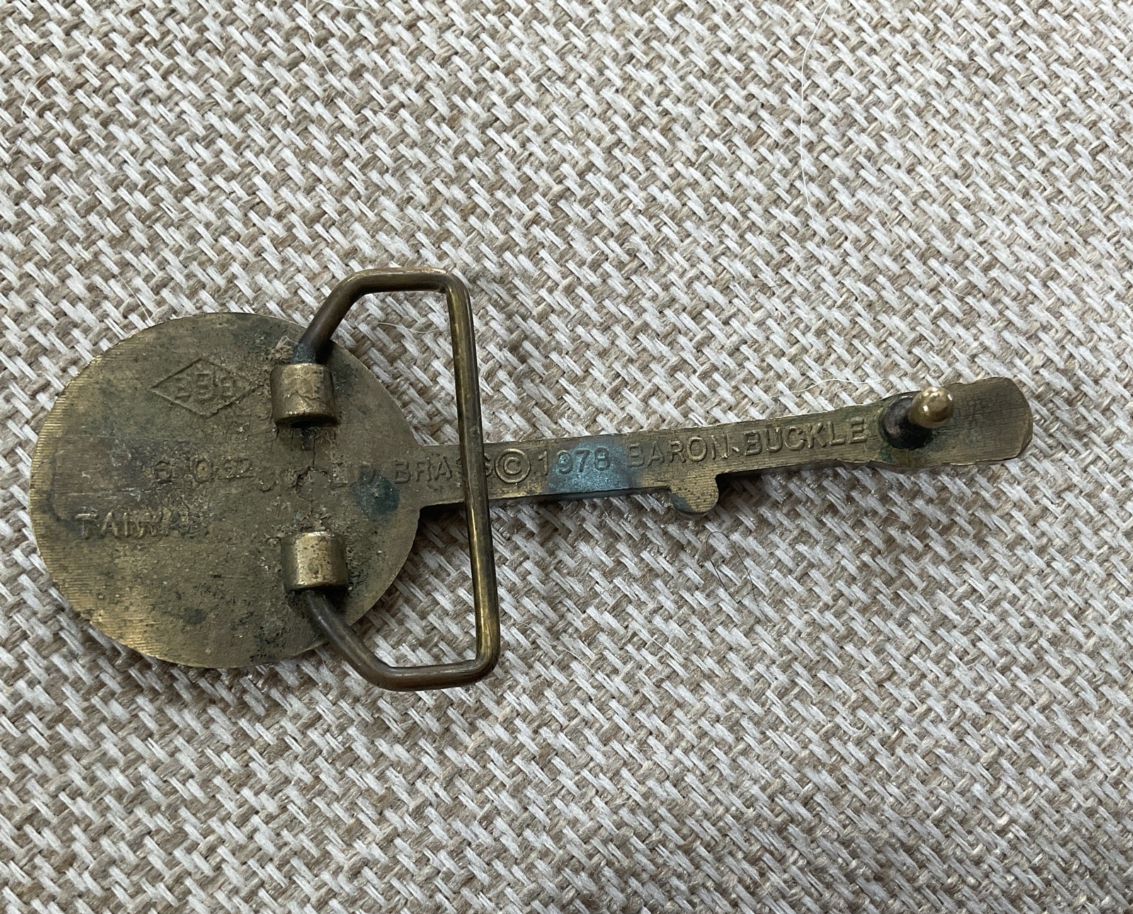 Vintage 1978 Baron Belt Buckle Banjo Guitar Solid Brass Music Western Buckle USA