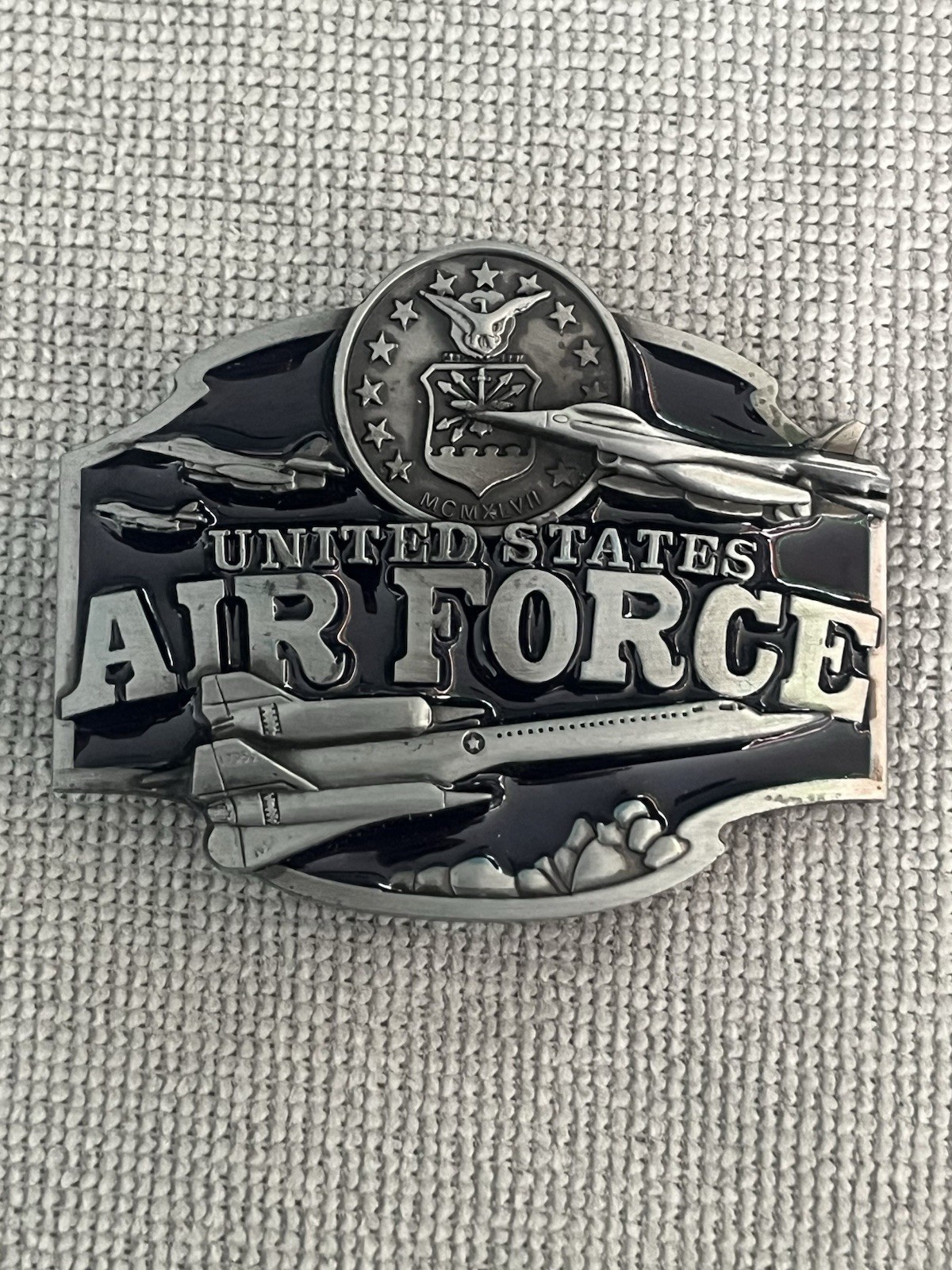 US Air Force Belt Buckle Blue Pewter USA