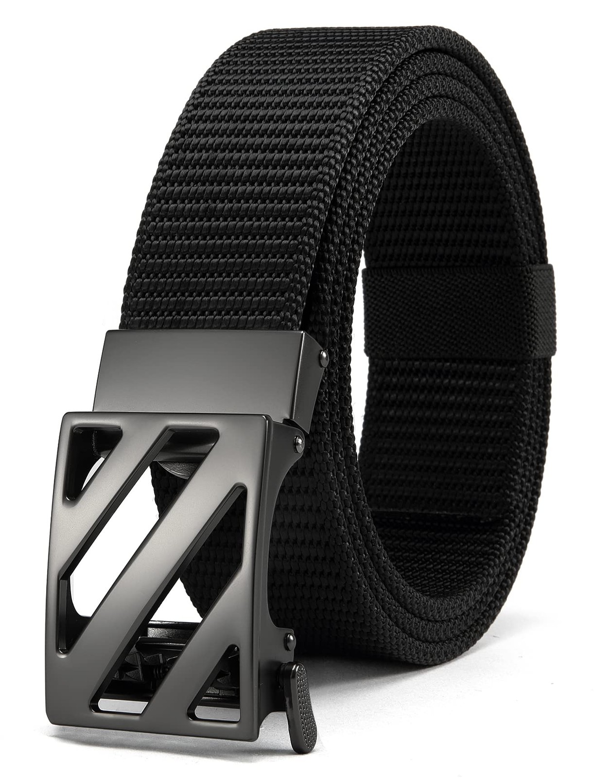 YOETEY Ratchet Medium-for Waist 32&Prime;- 38&Prime;(Length 45&Prime;), Hollow Bright – Black