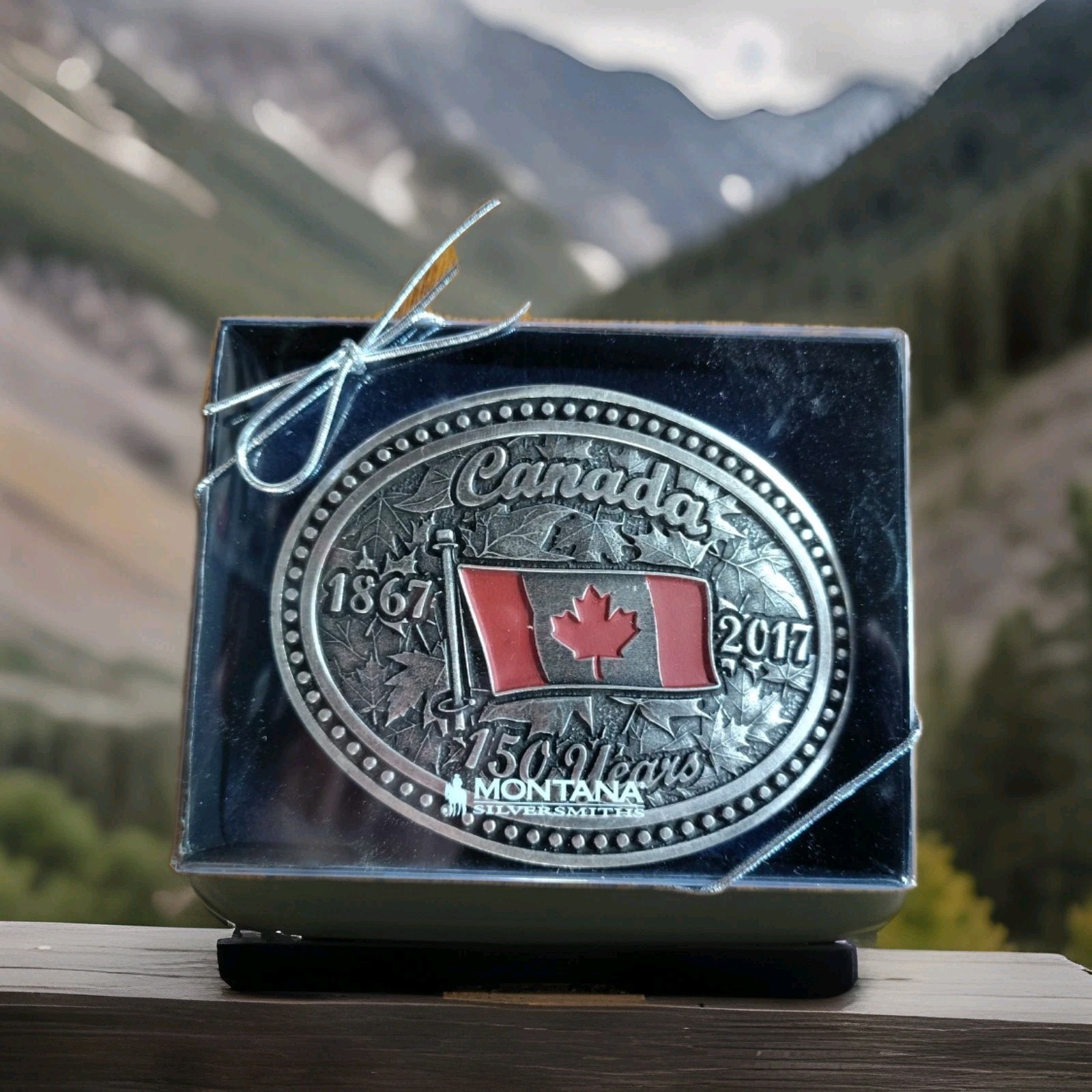 👀Montana Silversmiths Canada Pride Sesquicentennial 150 Yrs Belt Buckle NIB🍁