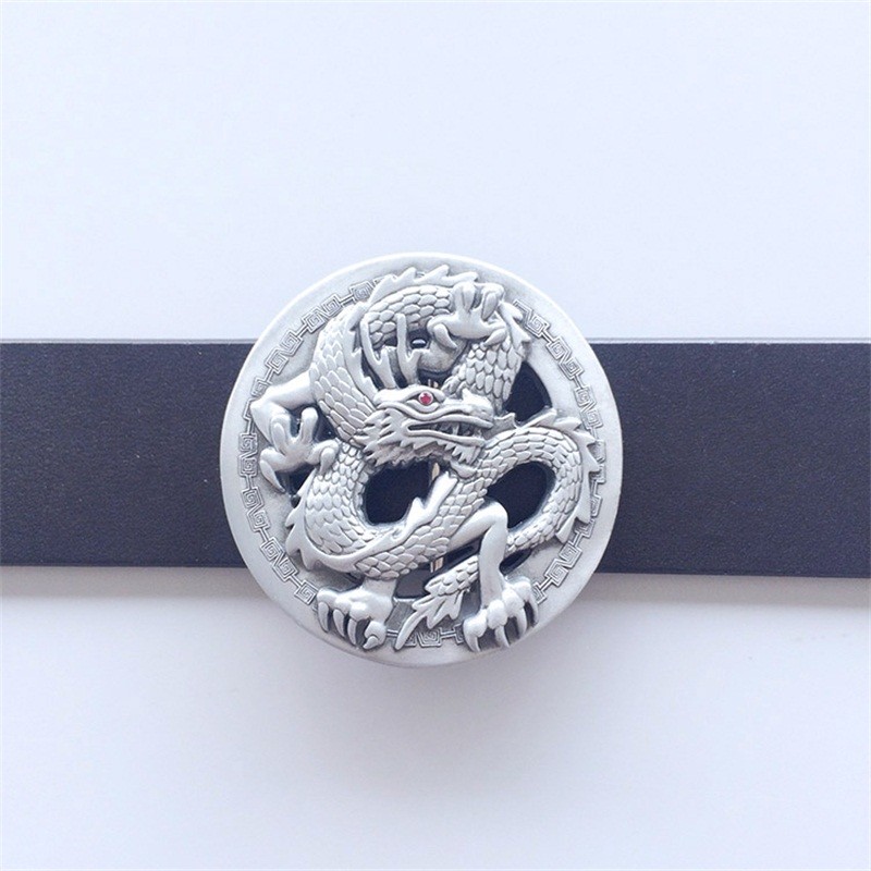 Men Belt Buckle Red Rhinestone Eye Classic Dragon Belt Buckle