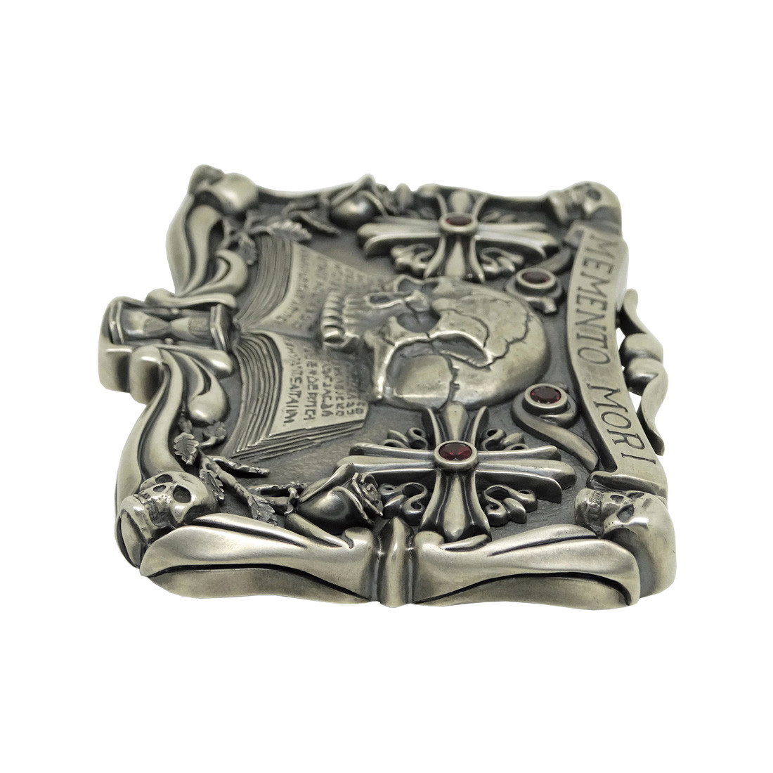 Handmade Sterling Silver Skull Mens Biker Belt Buckle Masonic мemento mori