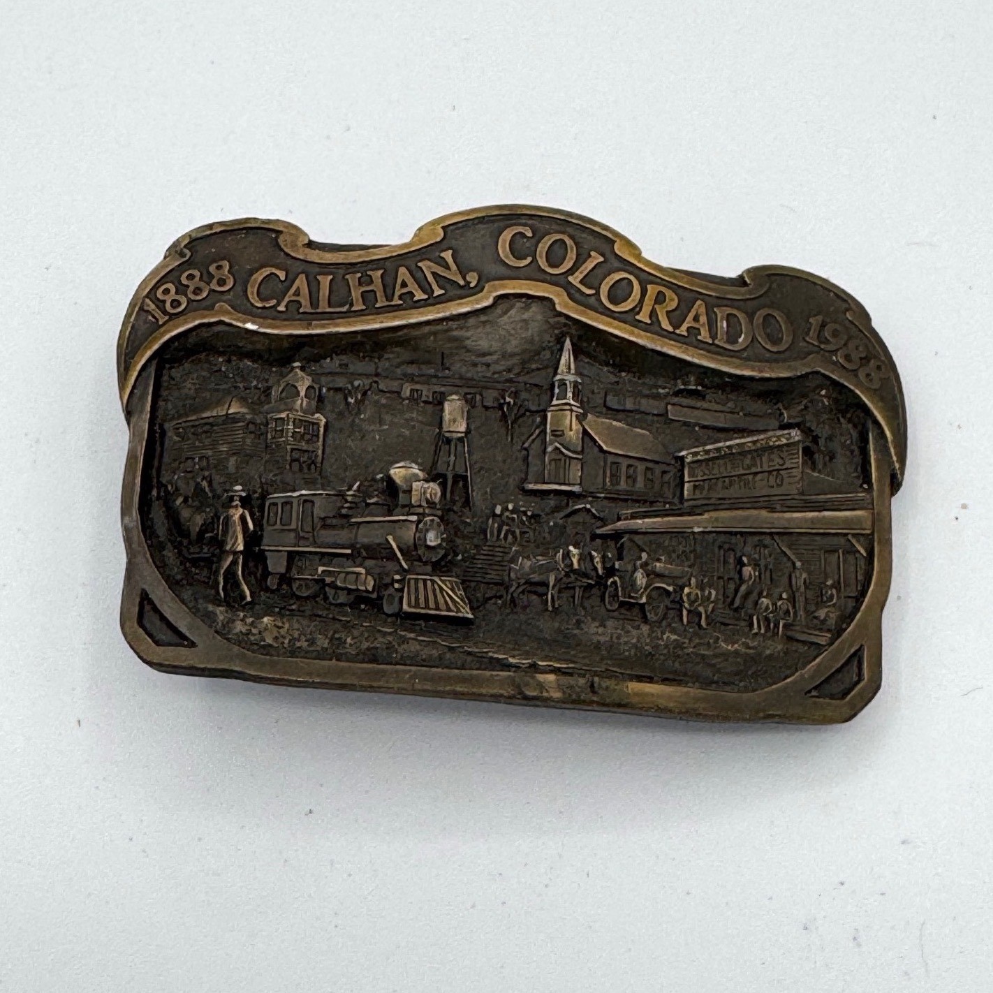Vintage 1988 Calhan Colorado Centennial Belt Buckle Zenith Limited Edition 22
