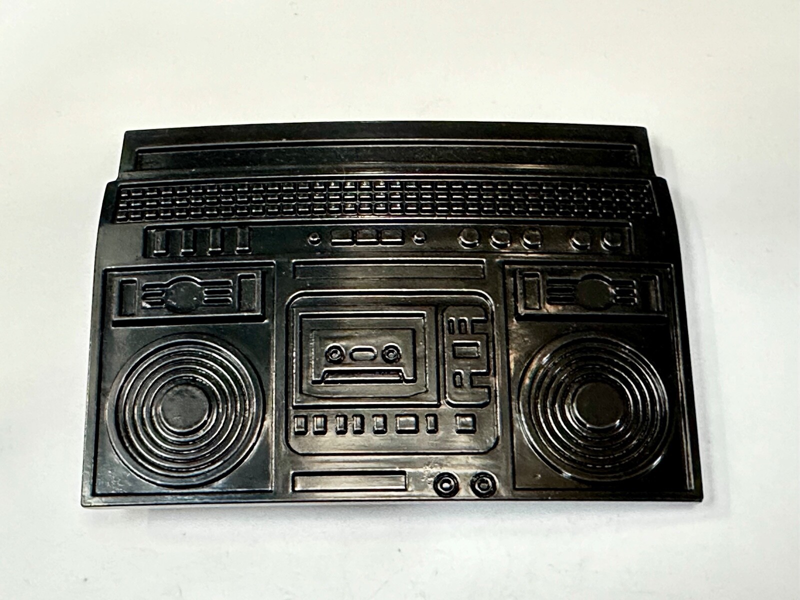 Rebel Revolutions Retro Black Color Ghetto Blaster / Boom Box Belt Buckle