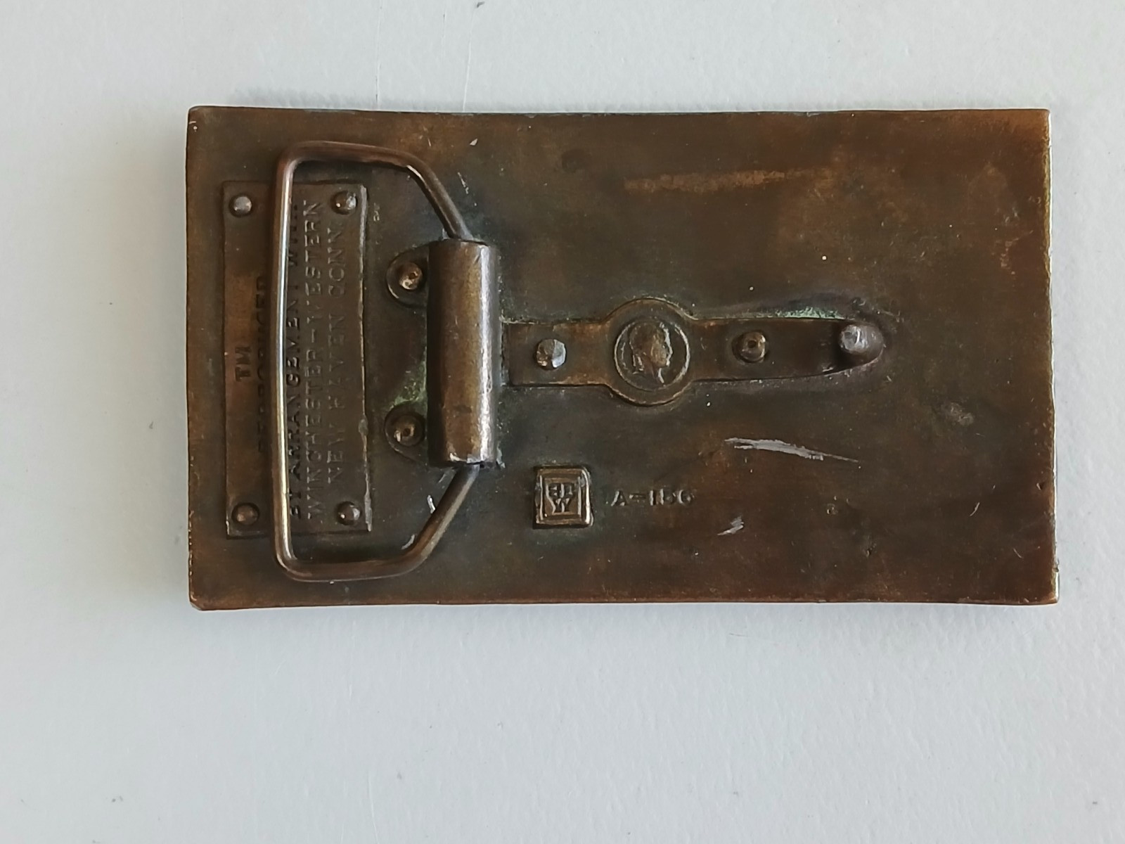 WINCHESTER REPEATING ARMS Vintage Belt Buckle 4&Prime; Bergamot Brass Works BBW A-156