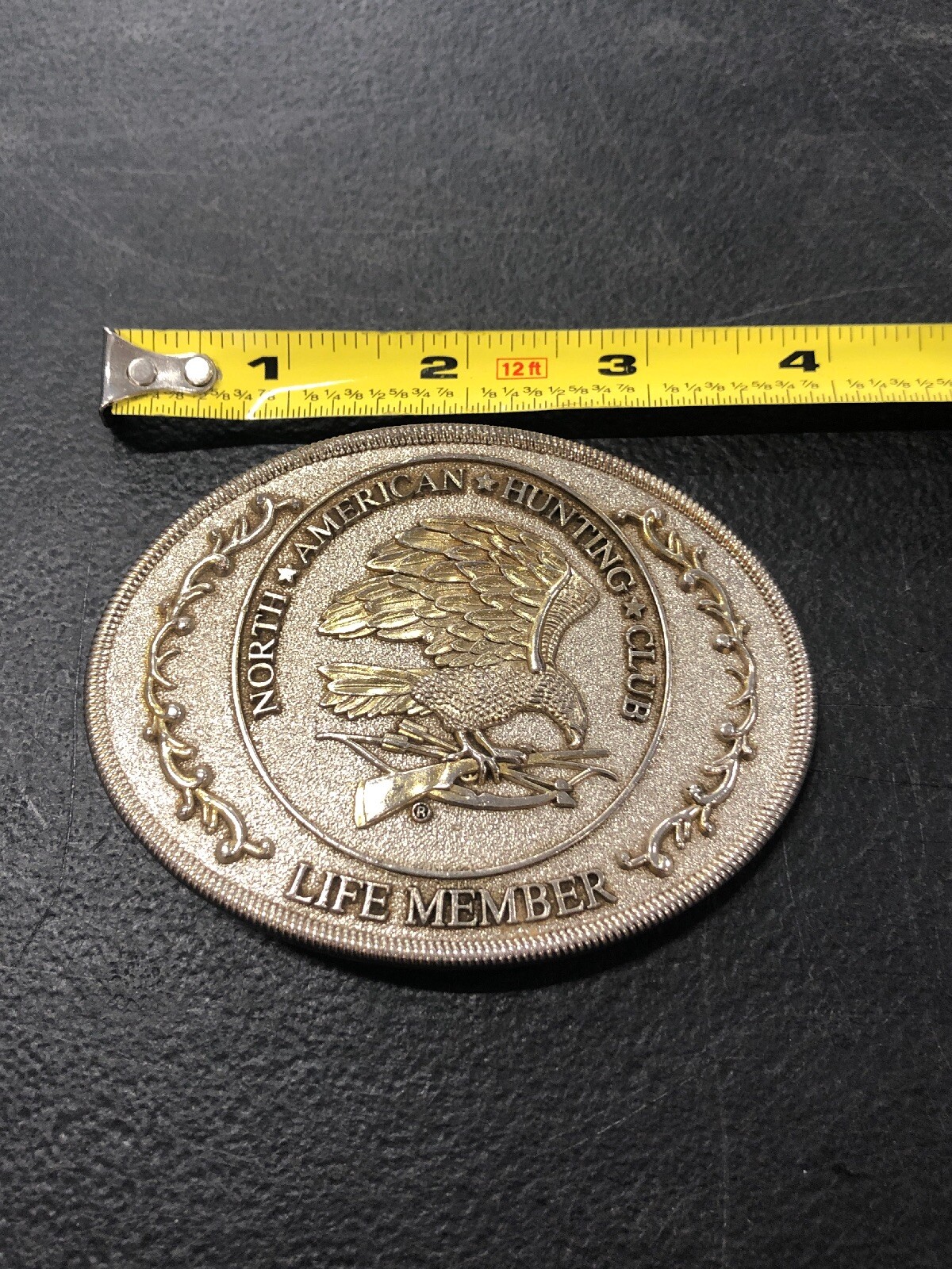 North American Hunting Club Life Member Silver Colored Metal Belt Buckle