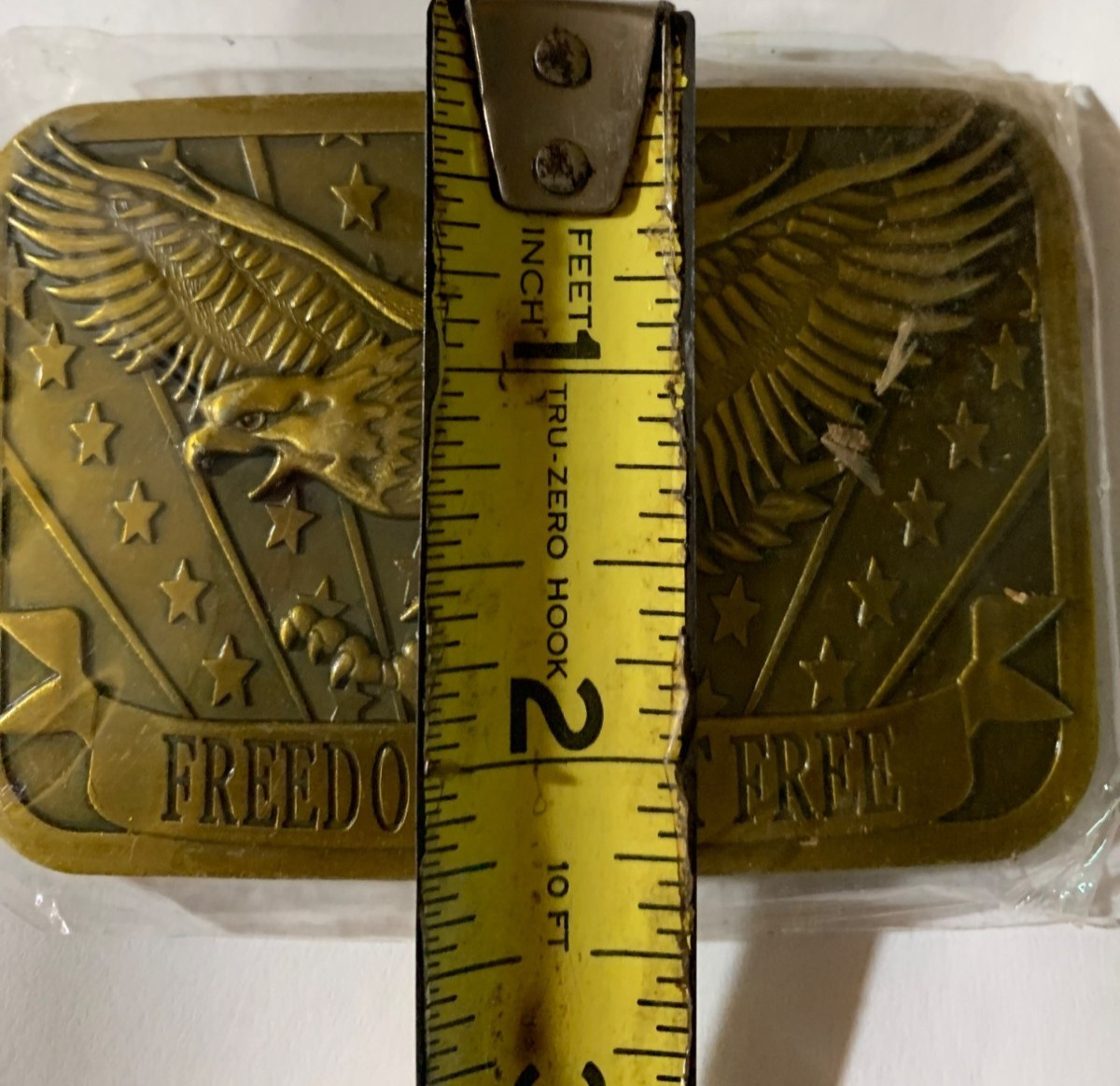 2014 Sponsor « Freedom Is Not Free » Brass Belt Buckle Patriotic Eagle