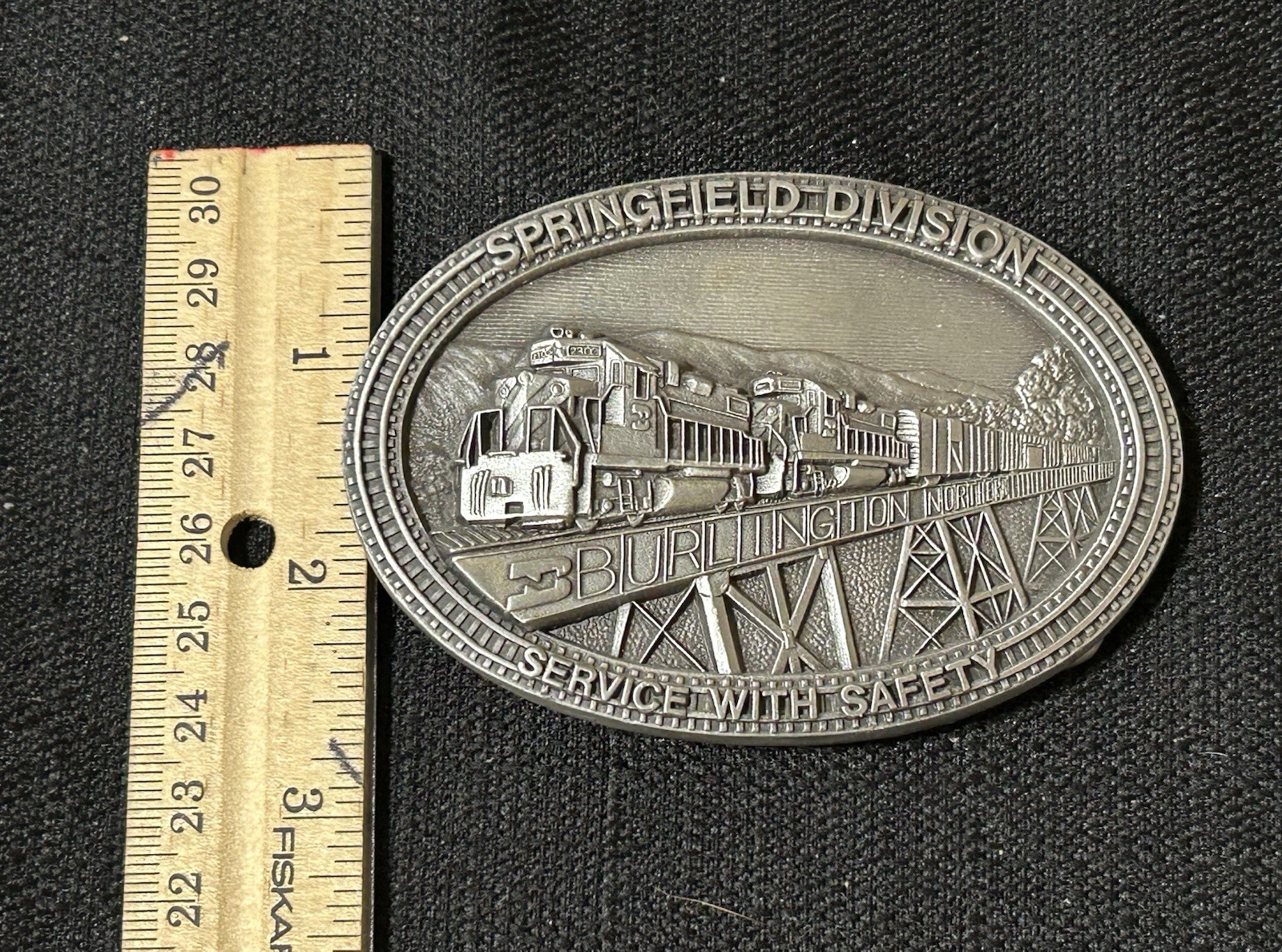 Vtg 1988 Burlington Northern Springfield Division Safety Award Limited Ed Pewter