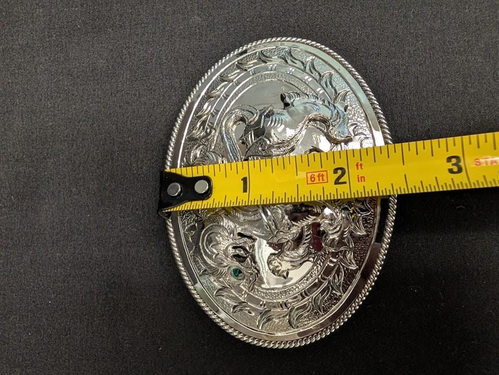 Vintage Western Horse Head Belt Buckle Silver Tone Cowboy Rodeo Equestrian