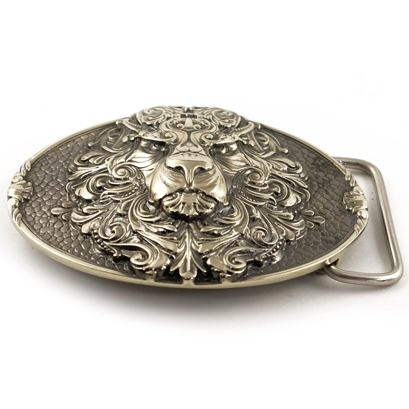 King Lion German silver belt buckle, Animal head, handmade lion belt buckle