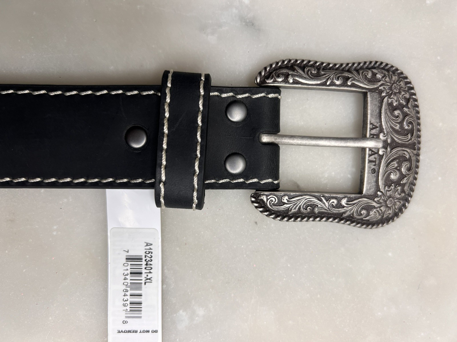 New Ariat Black Western Belt A1523401 XL 2007 Limited Edition Buckle Origional