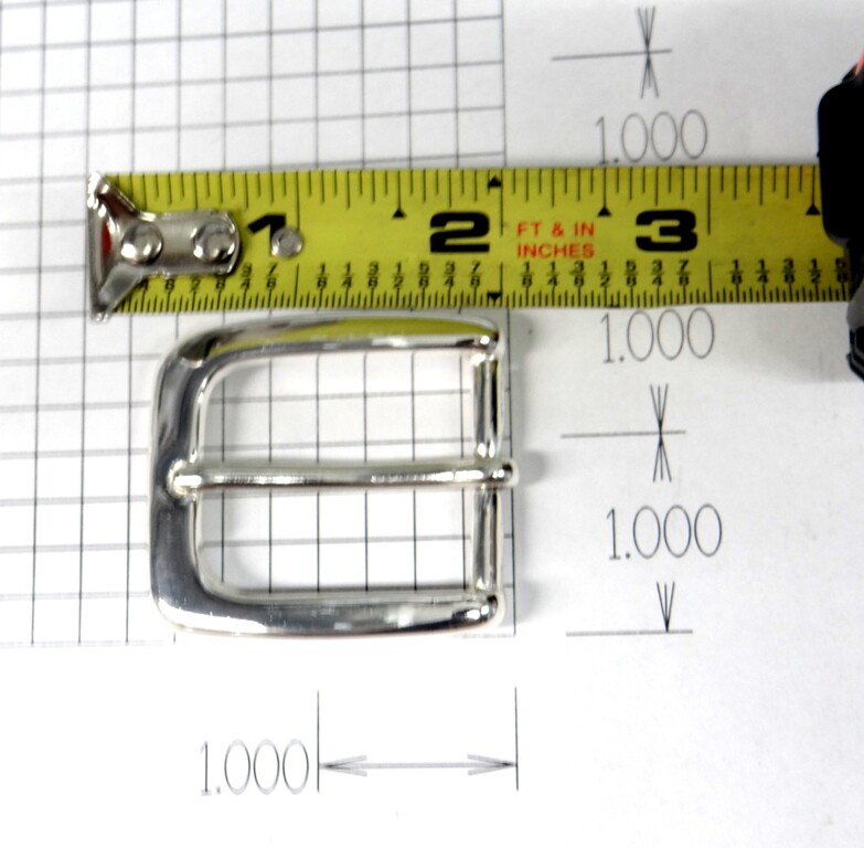 Solid Brass Silver Colored Belt Buckle – Square – New – Fits 1.2&Prime; wide belt