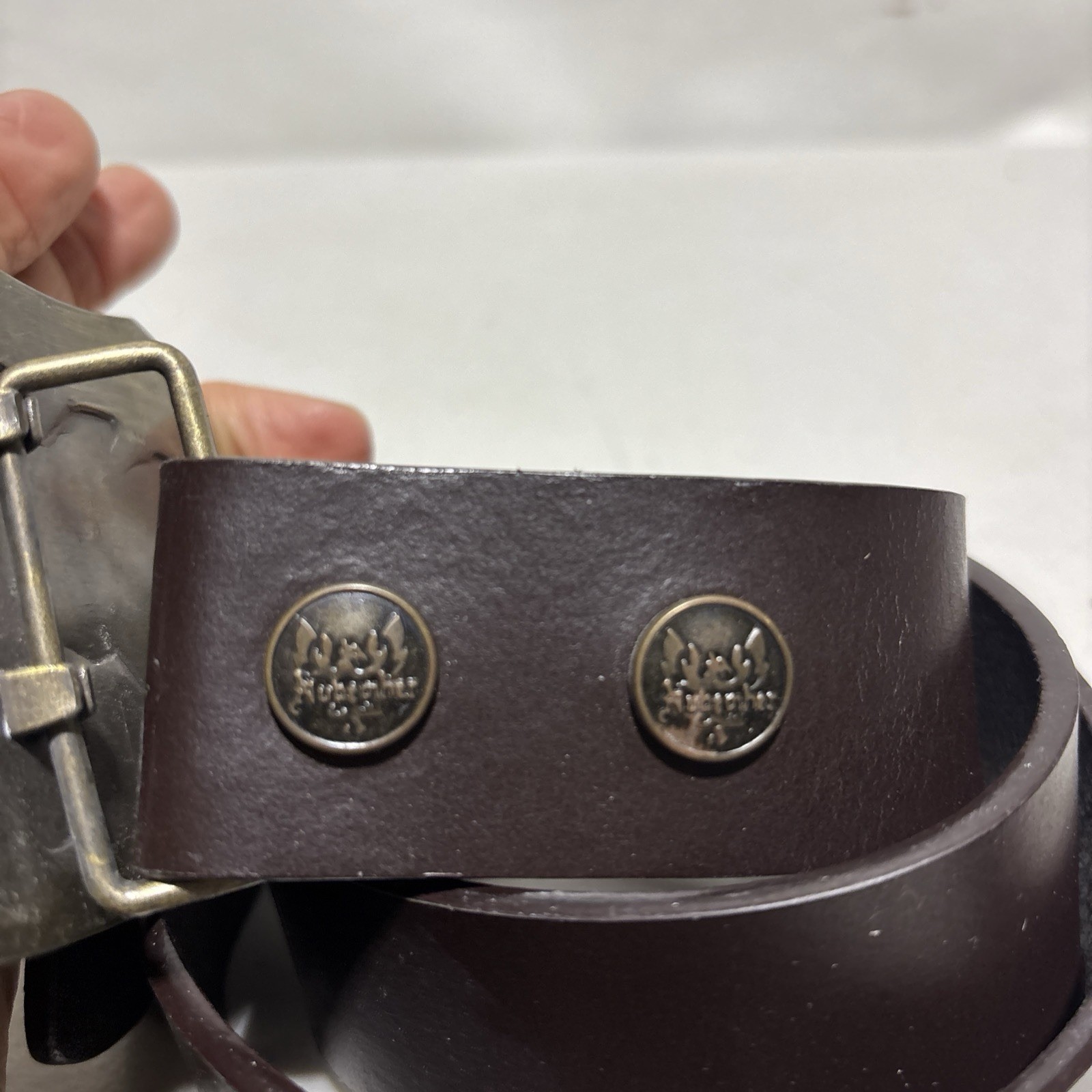 Vintage Collectible November Patriotic Flag Eagle Metal Belt & Buckle Sz 30
